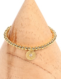 Fashion Starfish Solid Gold Beads Micro-inlaid Zircon Palm Bracelet