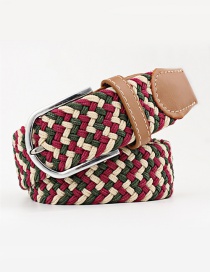 Fashion Red And Green Rice Tightly Woven Wide Belt