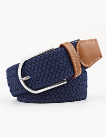 Fashion Navy Tightly Woven Wide Belt