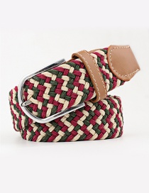 Fashion Red And Green Rice Tightly Woven Wide Belt