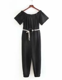Fashion Black One-necked Strapless Jumpsuit