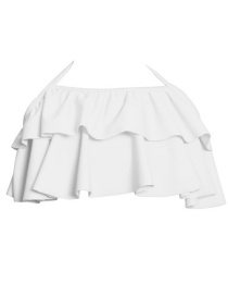 Fashion White Shirt Ruffled Children's Swimsuit