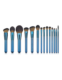 Fashion Sapphire Blue 14 Stick Makeup Brush