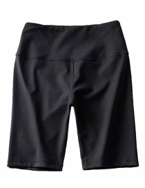 Fashion Black Solid Color Cycling Shorts