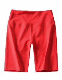 Fashion Red Solid Color Cycling Shorts