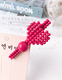 Fashion Rose Red Alloy Resin Love Duckbill Hairpin