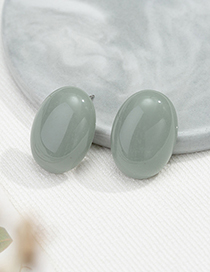 Fashion Green Acrylic Oval Earrings