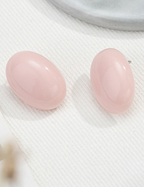 Fashion Pink Acrylic Oval Earrings