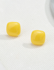 Fashion Yellow Acrylic Square Earrings
