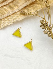 Fashion Yellow Drop Glazed Triangle Earrings