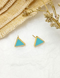 Fashion Blue Drop Glazed Triangle Earrings