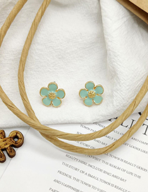 Fashion Green Flower Earrings