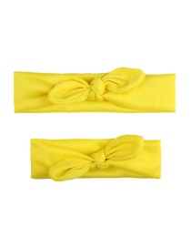 Fashion Yellow Knotted Bow Hair Band Parent-child Suit