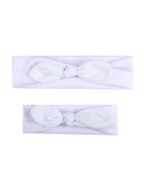 Fashion White Knotted Bow Hair Band Parent-child Suit