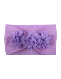 Fashion Purple Chiffon Flower Nylon Baby Hair Band