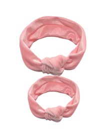 Fashion Pink Cotton Stretch Knotted Gold Velvet Parent-child Hair Band