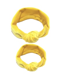 Fashion Yellow Cotton Stretch Knotted Gold Velvet Parent-child Hair Band