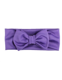Fashion Purple Elastic Cloth Bow Children's Hair Band