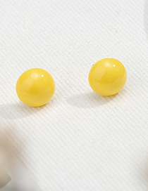 Fashion Yellow Acrylic Round Earrings
