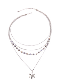 Fashion Silver Star-studded Multi-layer Necklace