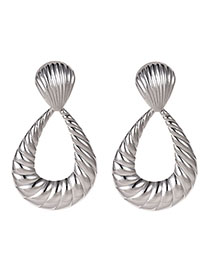 Fashion Silver Alloy Shell Pattern Water Drop Shape Earrings