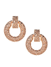 Fashion Rose Gold Alloy Matte Round Earrings