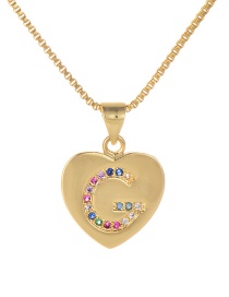 Fashion G Gold Copper Inlaid Zircon Color Letter Necklace