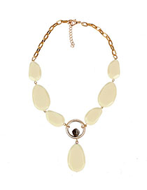 Fashion Creamy-white Single Layer Beaded Necklace