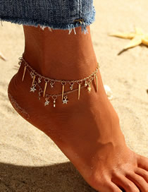 Fashion Gold Double Star Anklet