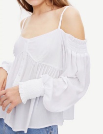 Fashion White One-shoulder Collar Shoulder Strap