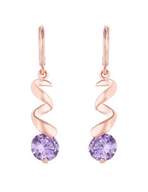 Fashion Purple Zircon Earrings