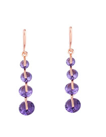Fashion Purple Zircon Drop Earrings