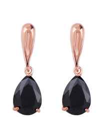Fashion Black Diamond Drop Earrings