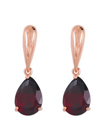 Fashion Red Diamond Drop Earrings