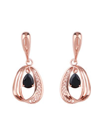 Fashion Black Ring Circle Earrings