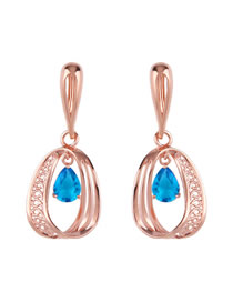 Fashion Blue Ring Circle Earrings