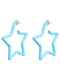 Fashion Blue Geometric Pentagram Acrylic Earrings