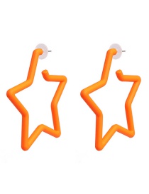Fashion Orange Geometric Pentagram Acrylic Earrings