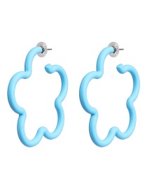 Fashion Blue Geometric Flower Shaped Acrylic Earrings