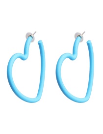 Fashion Blue Geometric Love Heart Shaped Acrylic Earrings