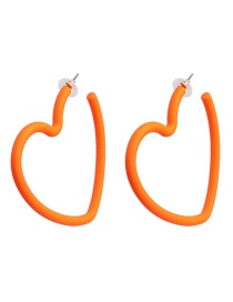 Fashion Orange Geometric Love Heart Shaped Acrylic Earrings