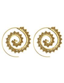 Fashion Gold Inverted Four-corner Vortex Gear Earrings