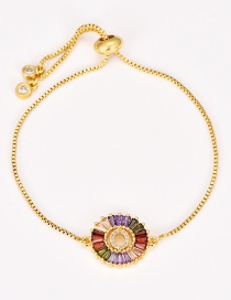 Fashion O Gold Copper Inlaid Zircon Letter Bracelet