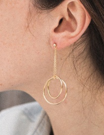 Fashion Gold Circle Stainless Steel Earrings