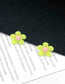 Fashion Small Yellow  Silver Needle Flower Earrings