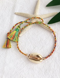 Fashion Color Alloy Woven Shell Beads Bracelet