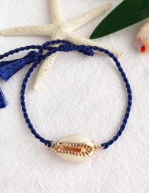 Fashion Navy Alloy Woven Shell Bracelet