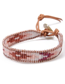 Fashion Pink Rice Beads Woven Bracelet