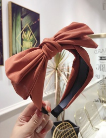 Fashion Brick Red Double-layer Large Bow Wide-brimmed Headband