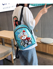 Fashion Blue Sequin Color Changing Backpack